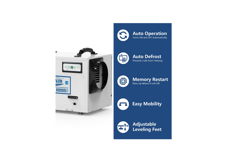 Alorair Sentinel HD55S White Basement & Crawl Space Dehumidifier