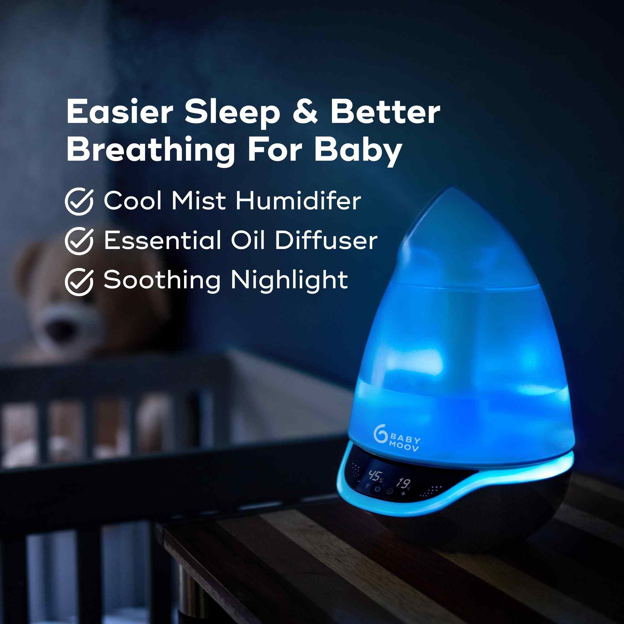 Hygro Plus Ultrasonic 3-in-1 Baby Humidifier, Diffuser & Nightlight