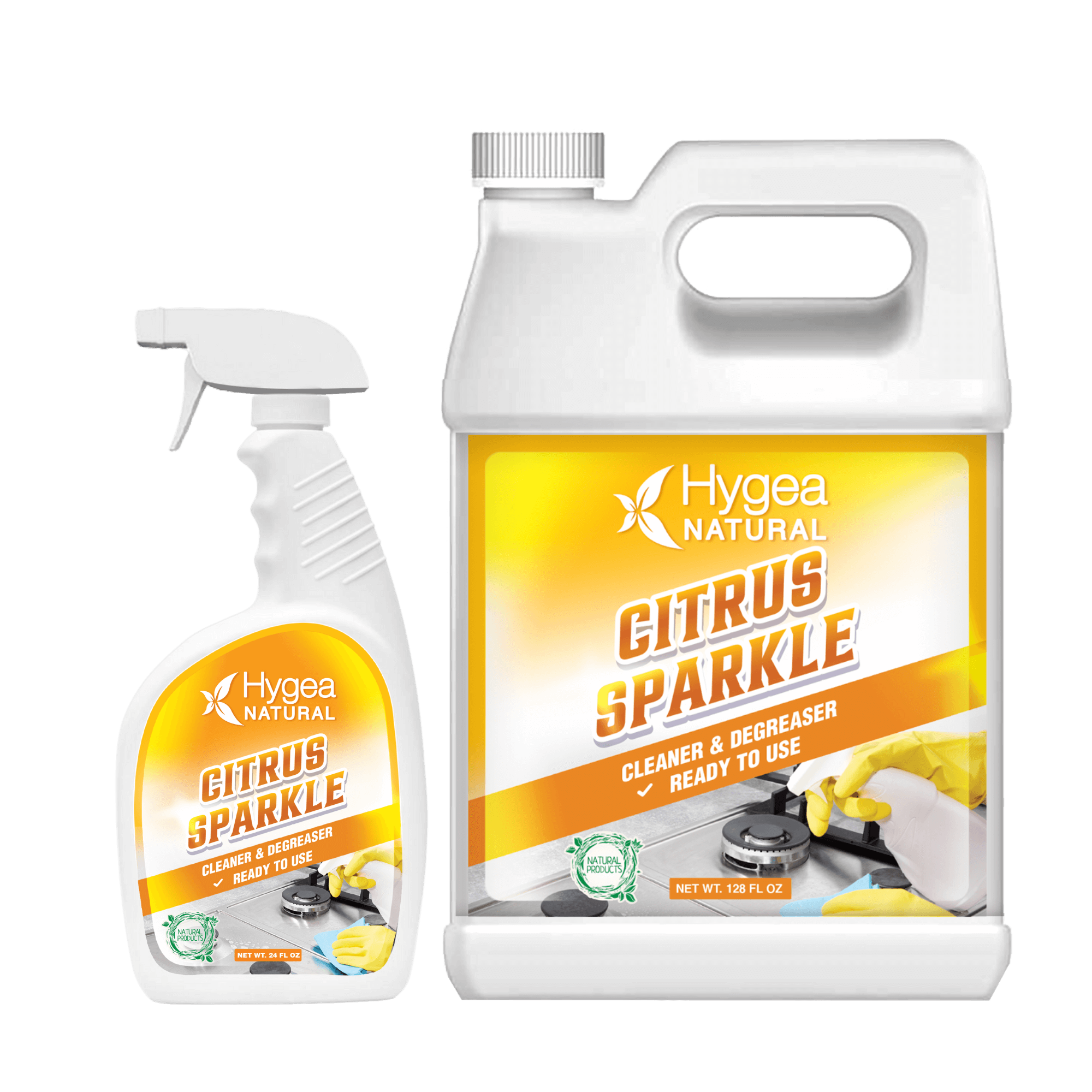 Hygea Natural Citrus Sparkle Cleaner & Degreaser 128 OZ Ready To Use