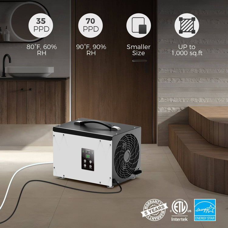 Alorair Sentinel HD35 70 Pint Crawl Space & Basement Dehumidifier