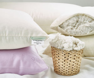 WLH Green Cotton Sleep Pillow With Zipper Casing