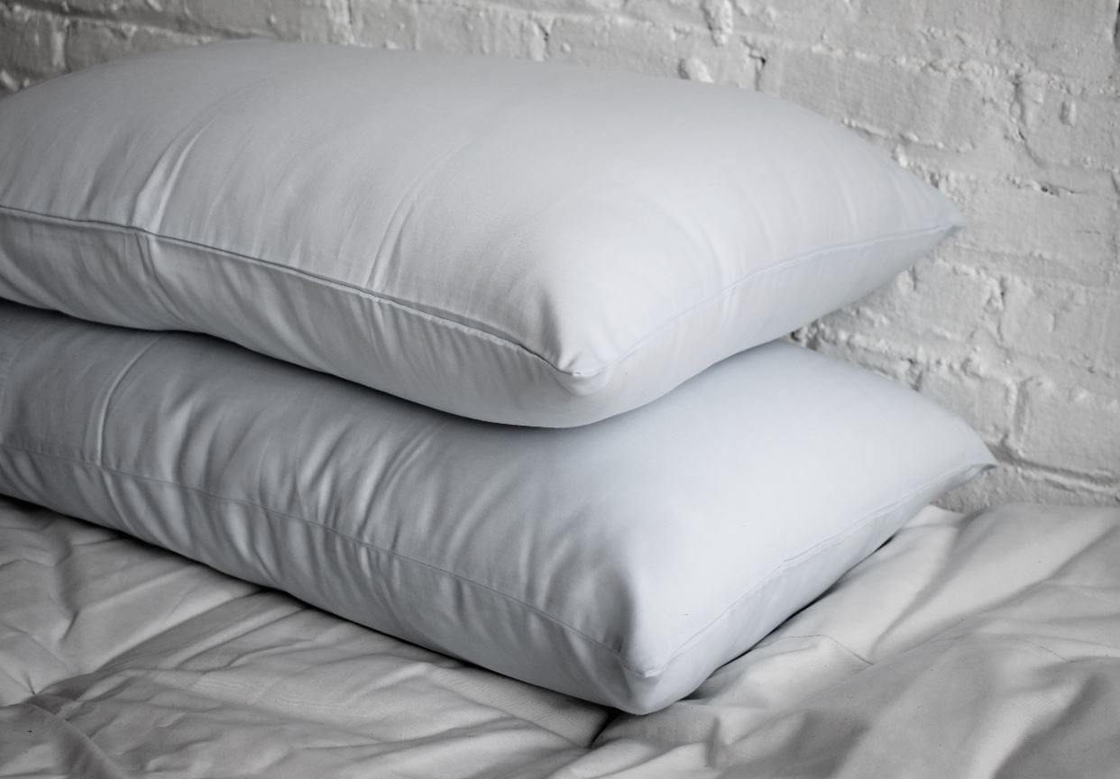 WLH Green Cotton Sleep Pillow With Zipper Casing