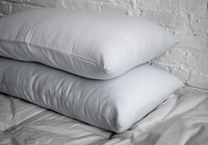 WLH Green Cotton Sleep Pillow With Zipper Casing
