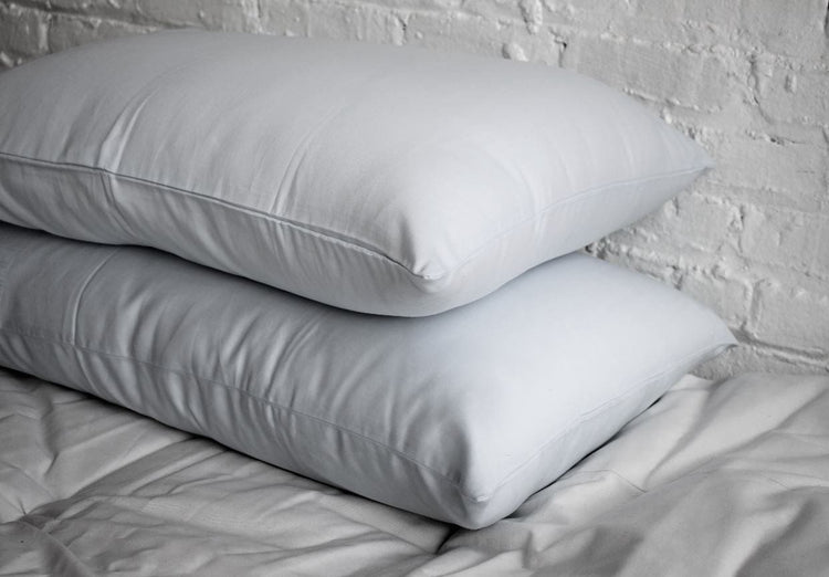 WLH Green Cotton Sleep Pillow With Zipper Casing