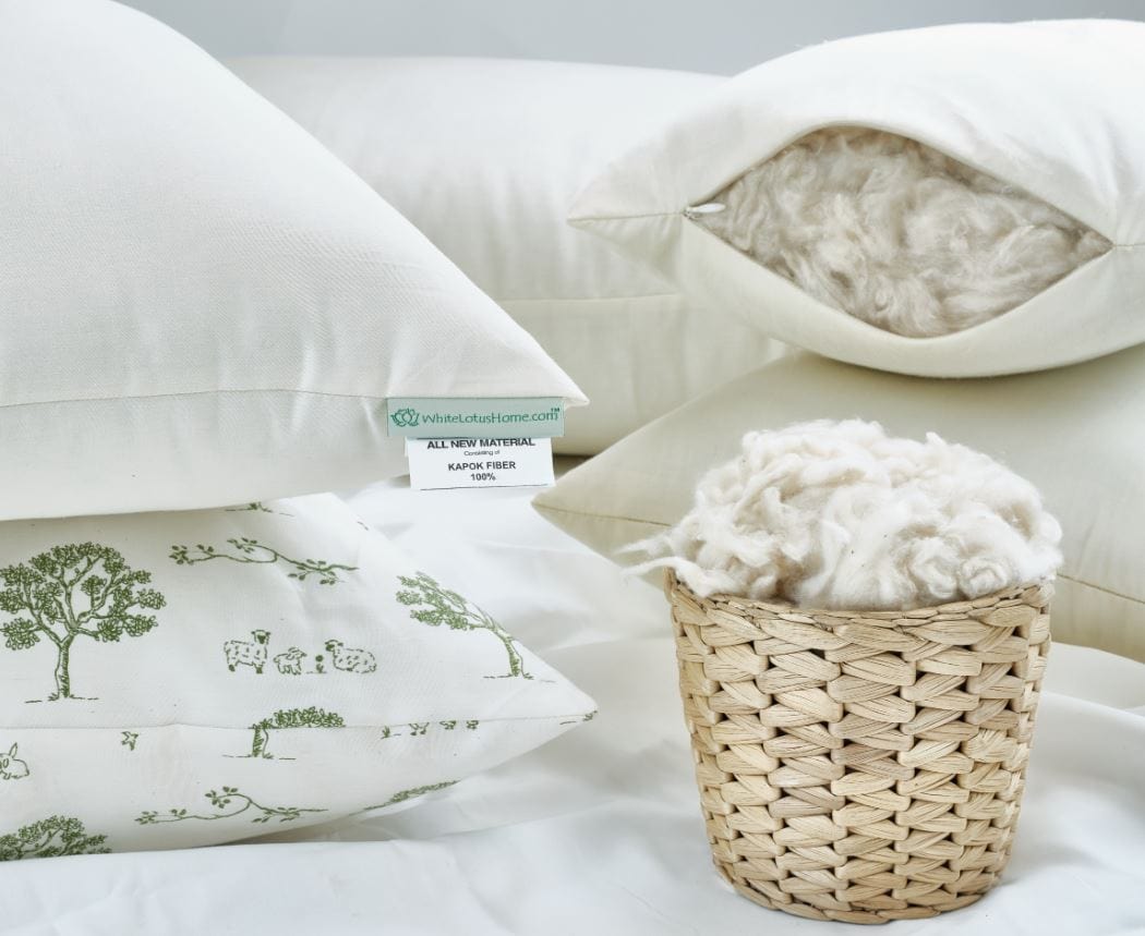 WLH Kapok Natural Fiber Sleep Pillow With Zipper Casing