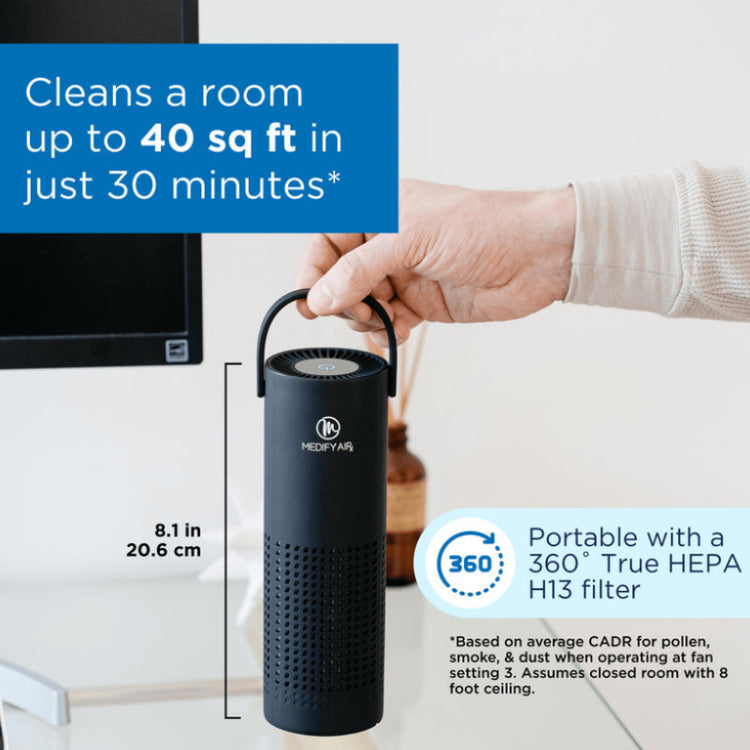 MA-10 Air Purifier Clean Up To 40 s.f. In 30 Minutes. Portable with 360 True HEPA H13 filter.