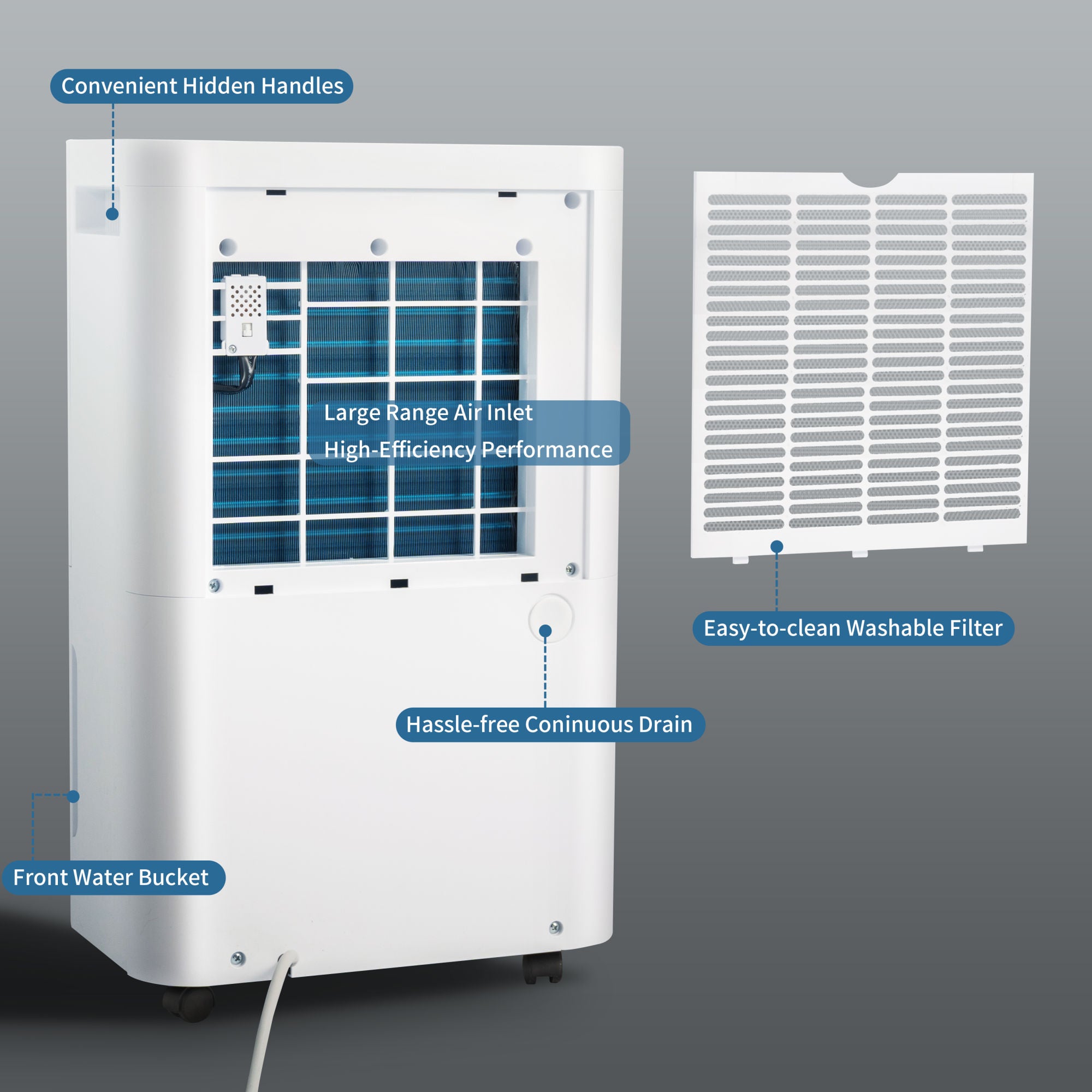 New Space 50 Pint Dehumidifier for Large to Extra Large Rooms and Basements